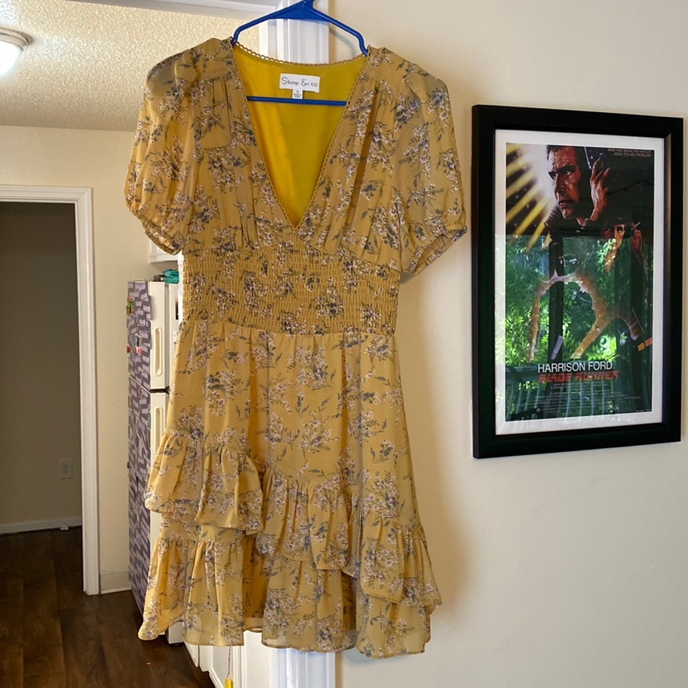Yellow ruffle dress